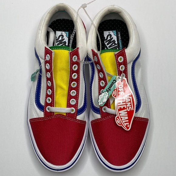 Vans Primary Color Block Red Blue Yellow eBay Sneakers Mens Size 9.5 Women 11 - Picture 2 of 10